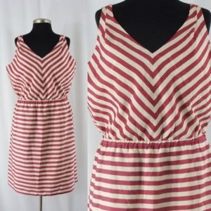 Ann Taylor Loft 14 Red White Stripe Dress